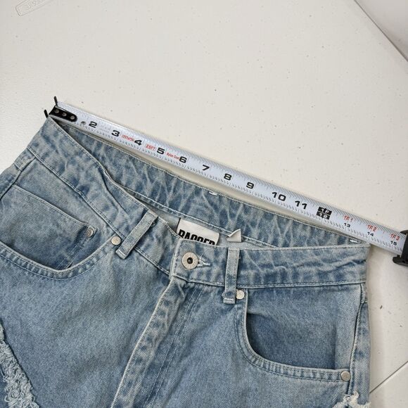 The Ragged Priest Gaze Mom Jeans 30 Circle Panel Frayed Edgy ASO Dixie D’Amelio - Picture 8 of 13